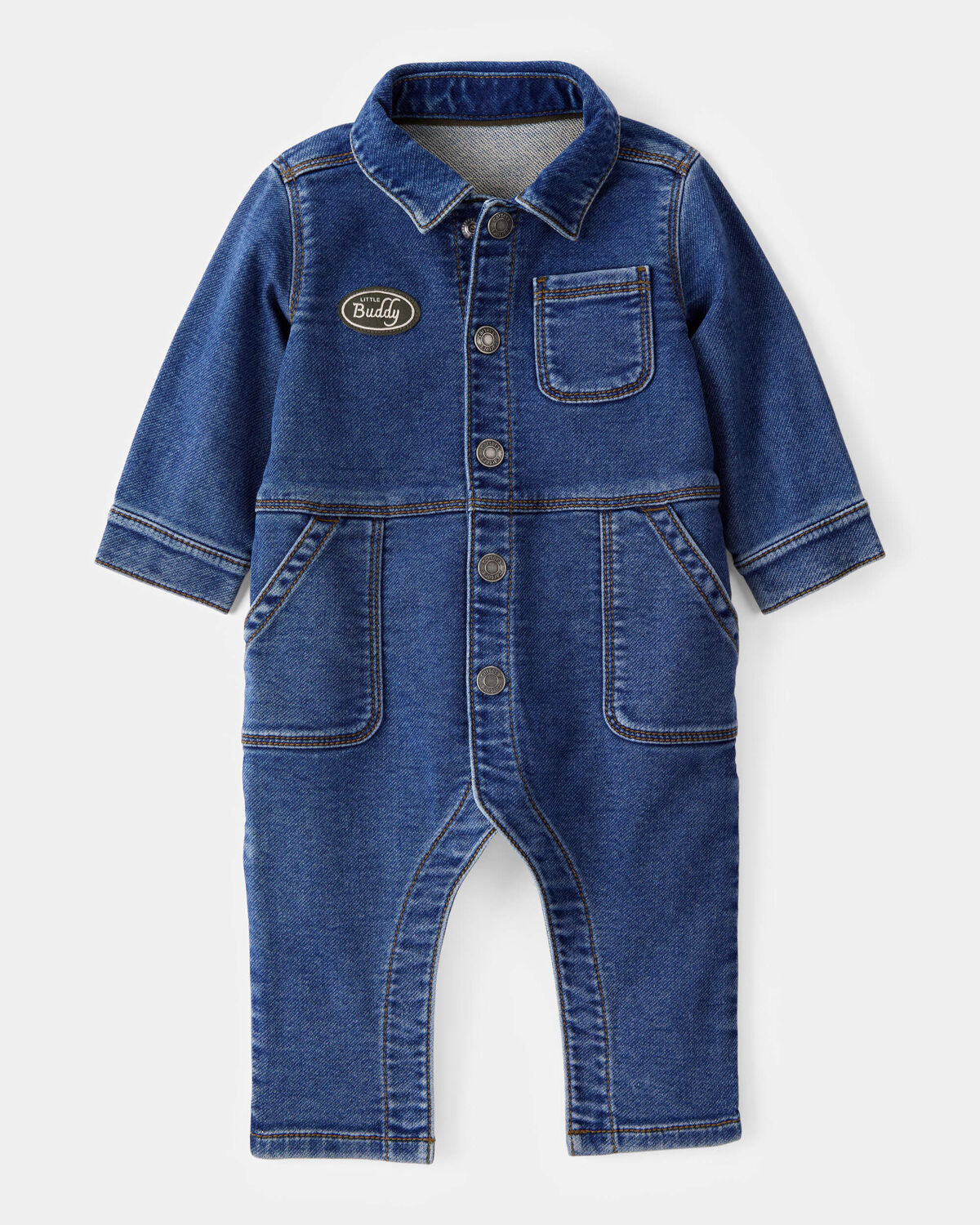 Baby Little Buddy Snap-Up Denim Jumpsuit