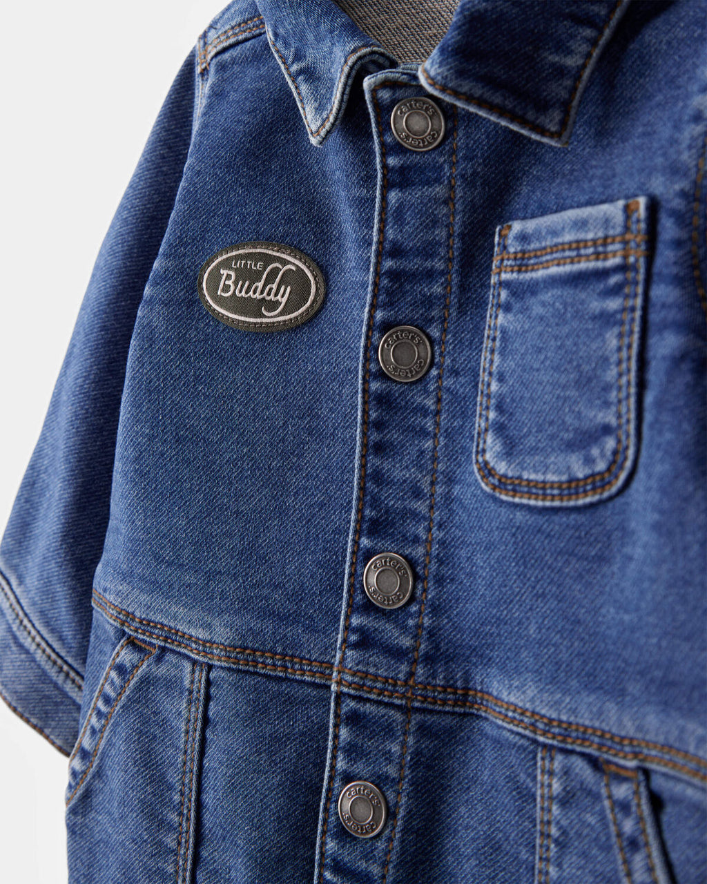 Baby Little Buddy Snap-Up Denim Jumpsuit