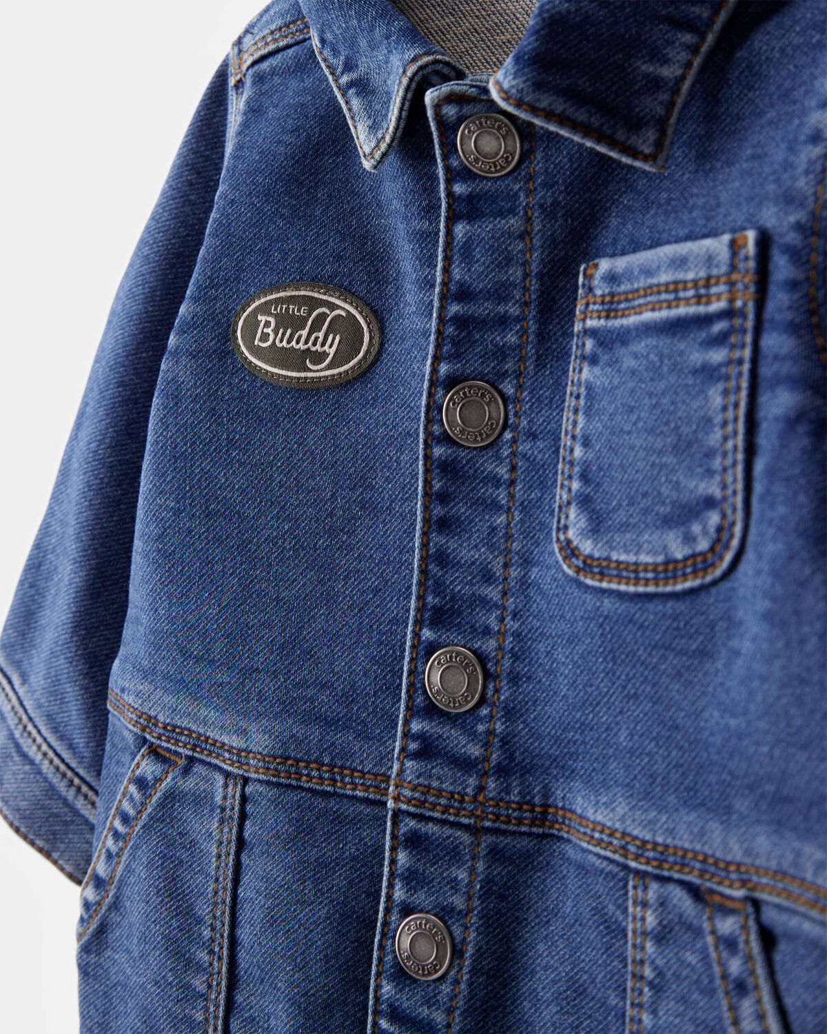 Baby Little Buddy Snap-Up Denim Jumpsuit