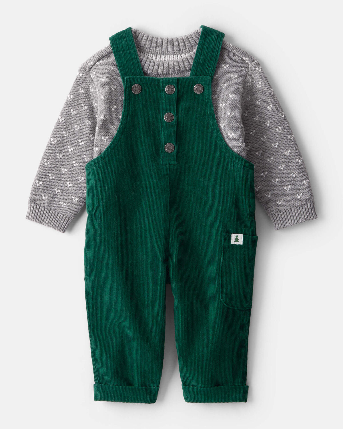 Baby Boy 2-Piece Sweater & Overall Set