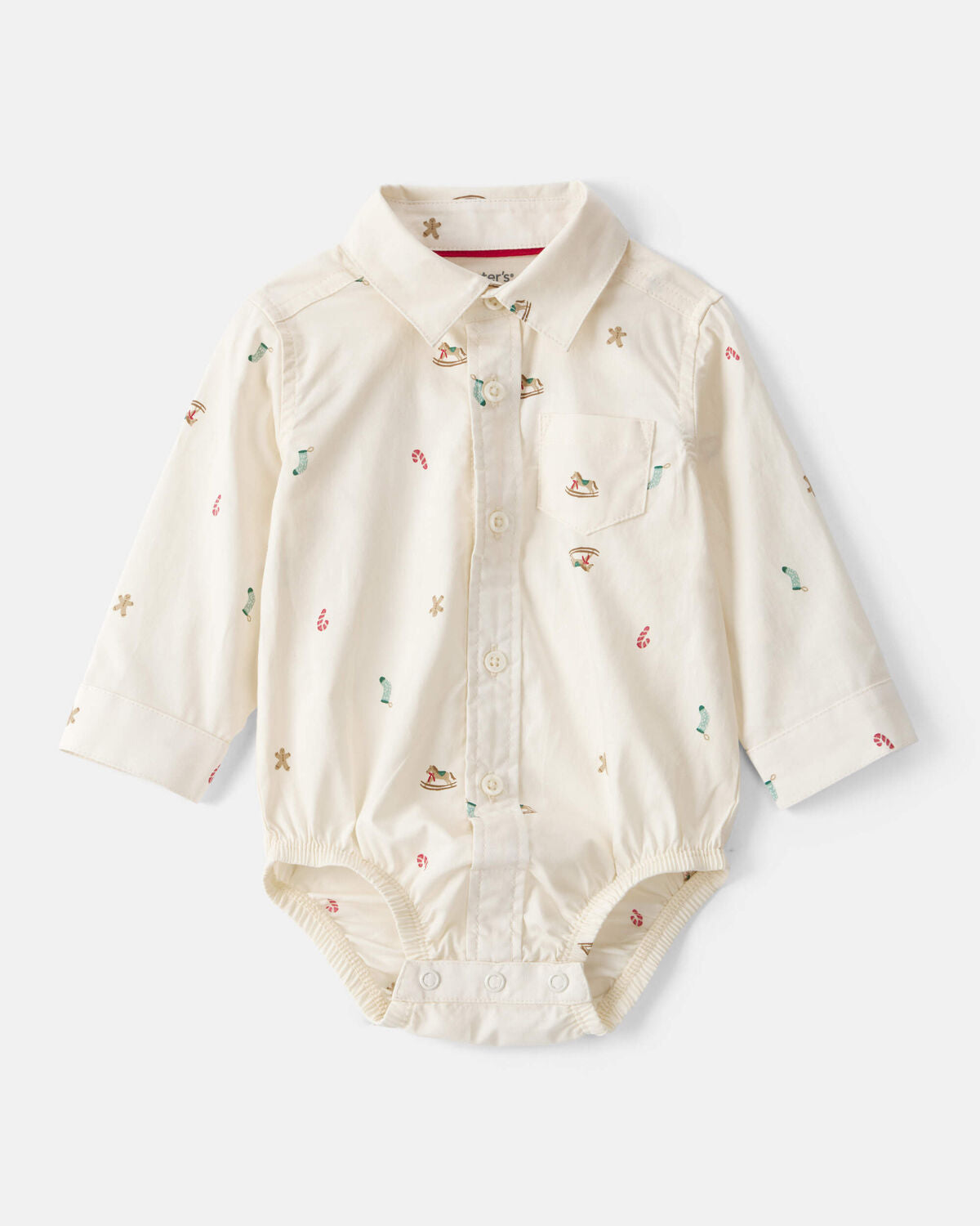 Baby Boy 3-Piece Holiday Print Cotton Long-Sleeve Shirt & Suspender Pant Set