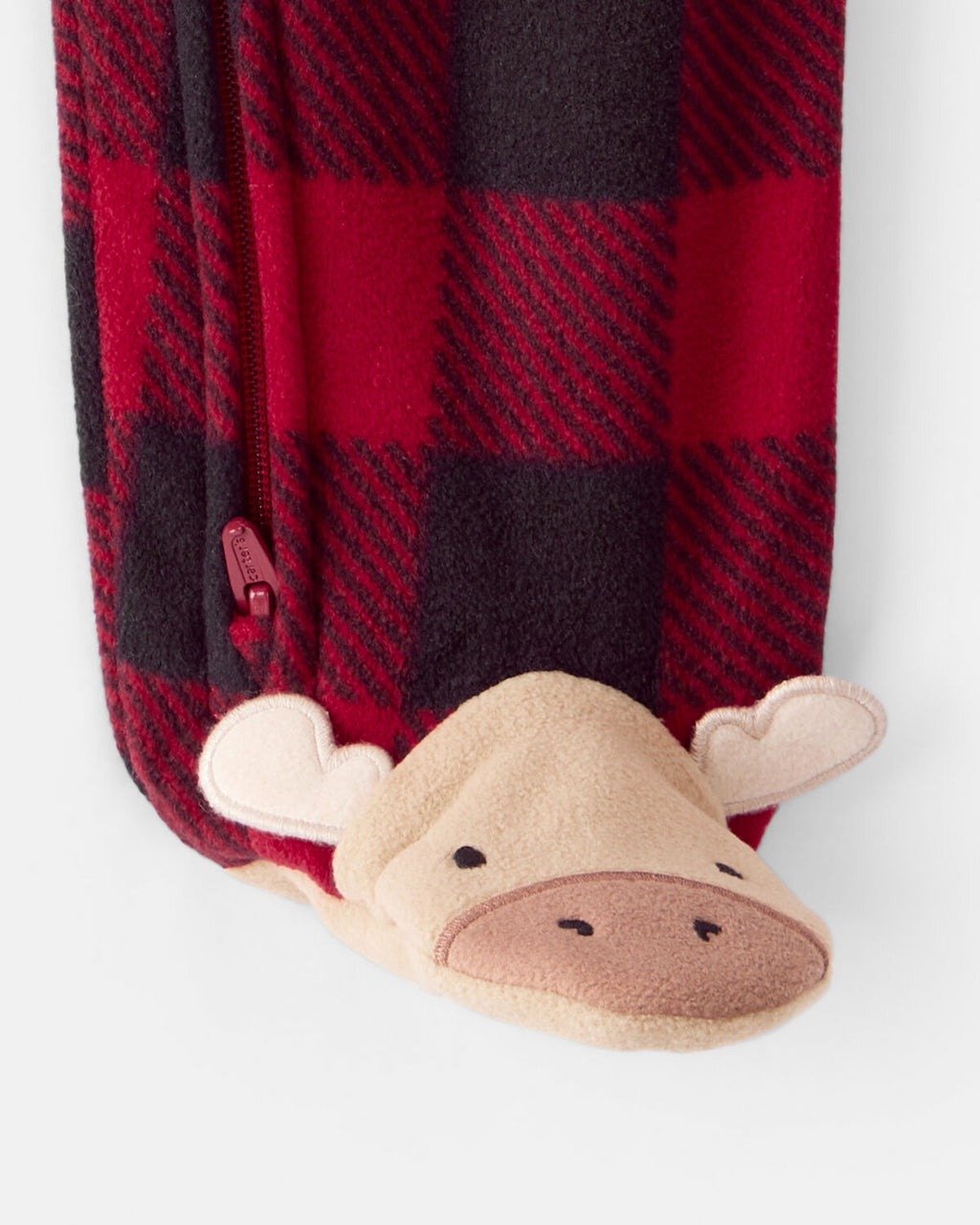 Plaid Print Reindeer Christmas Loose Fit Long-Sleeve Sleep & Play Pajamas