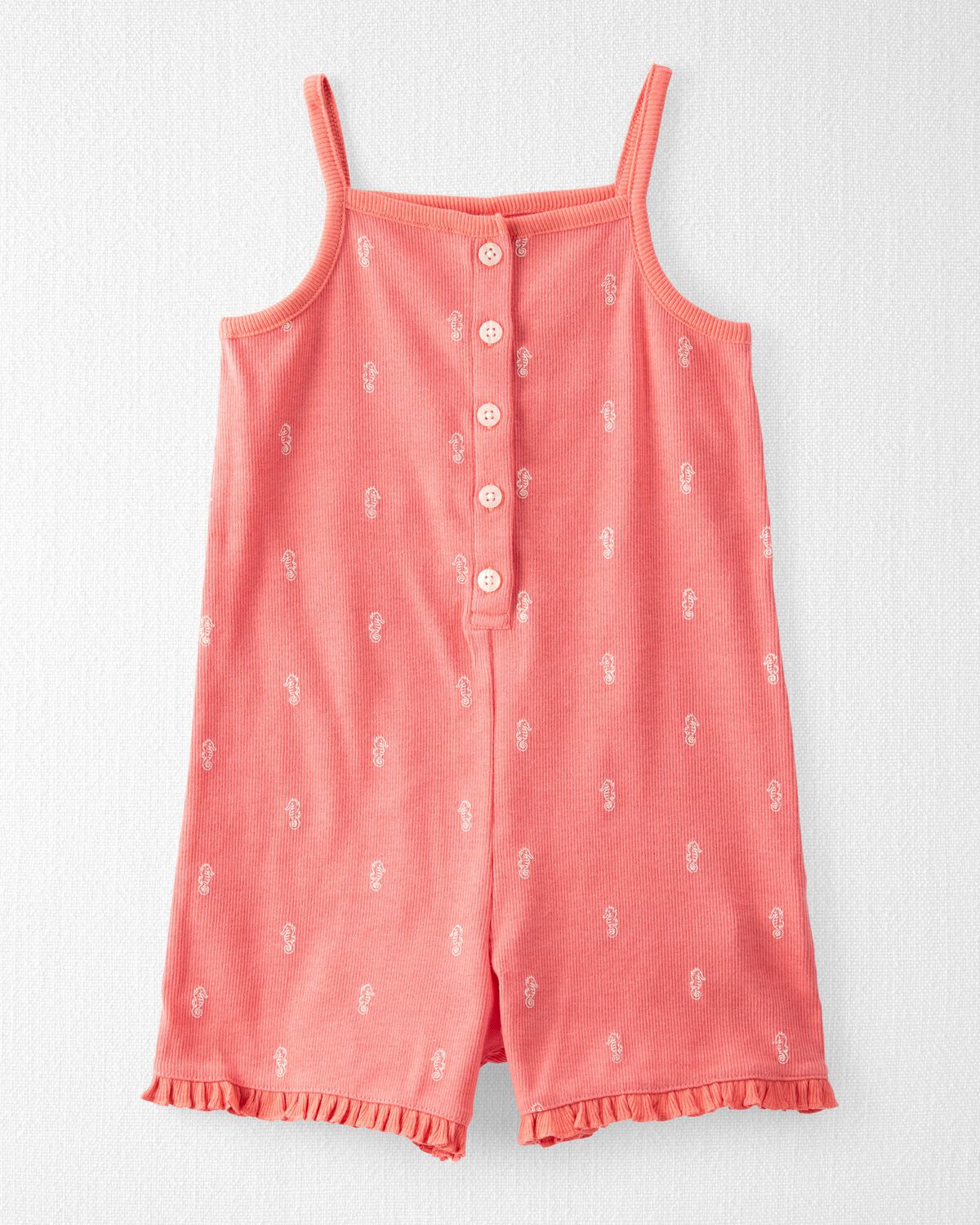 Toddler Organic Cotton Knit Romper in Seahorse Print