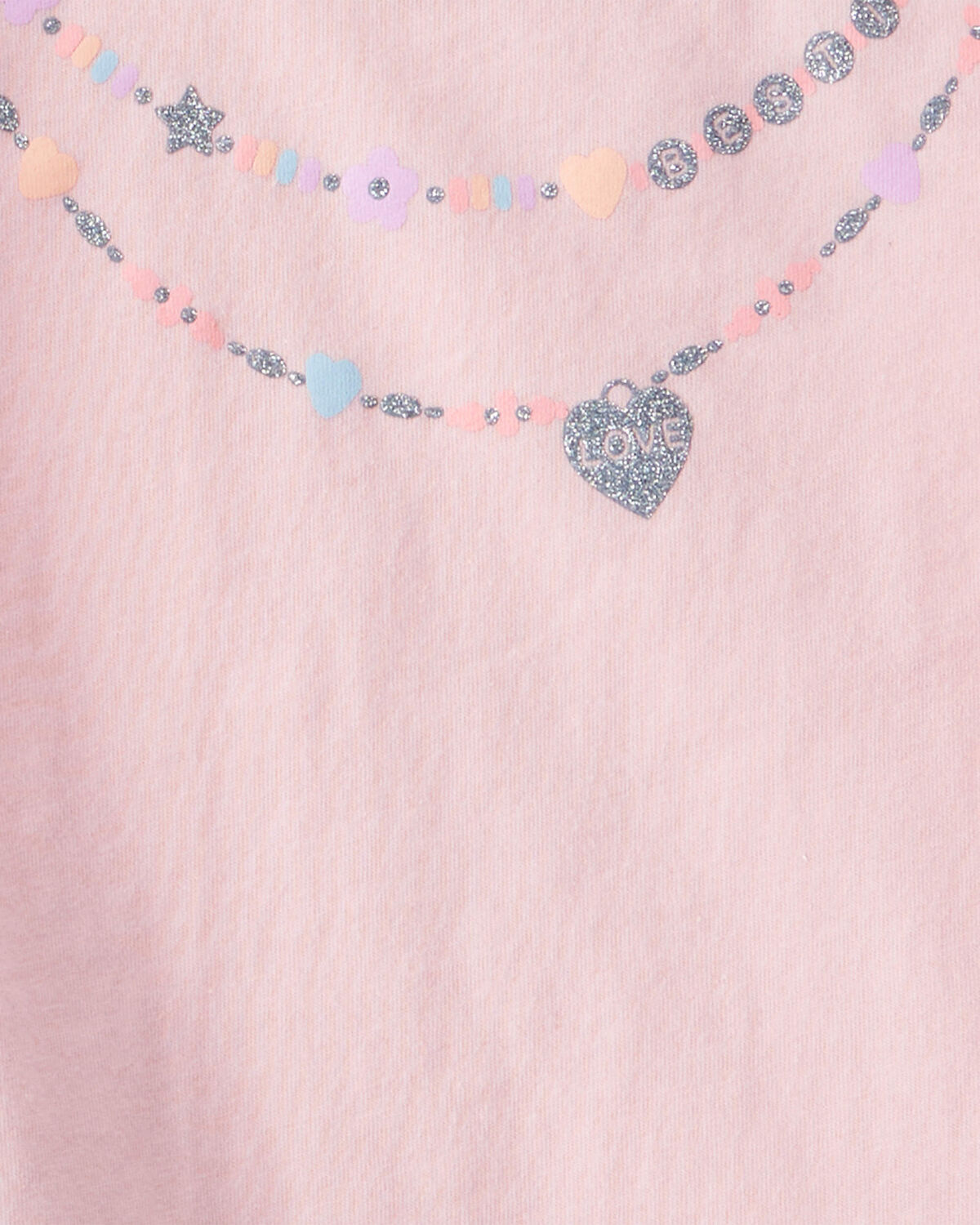 Toddler Girl 2-Piece Necklace Printed Tee & Rainbow Skort Set