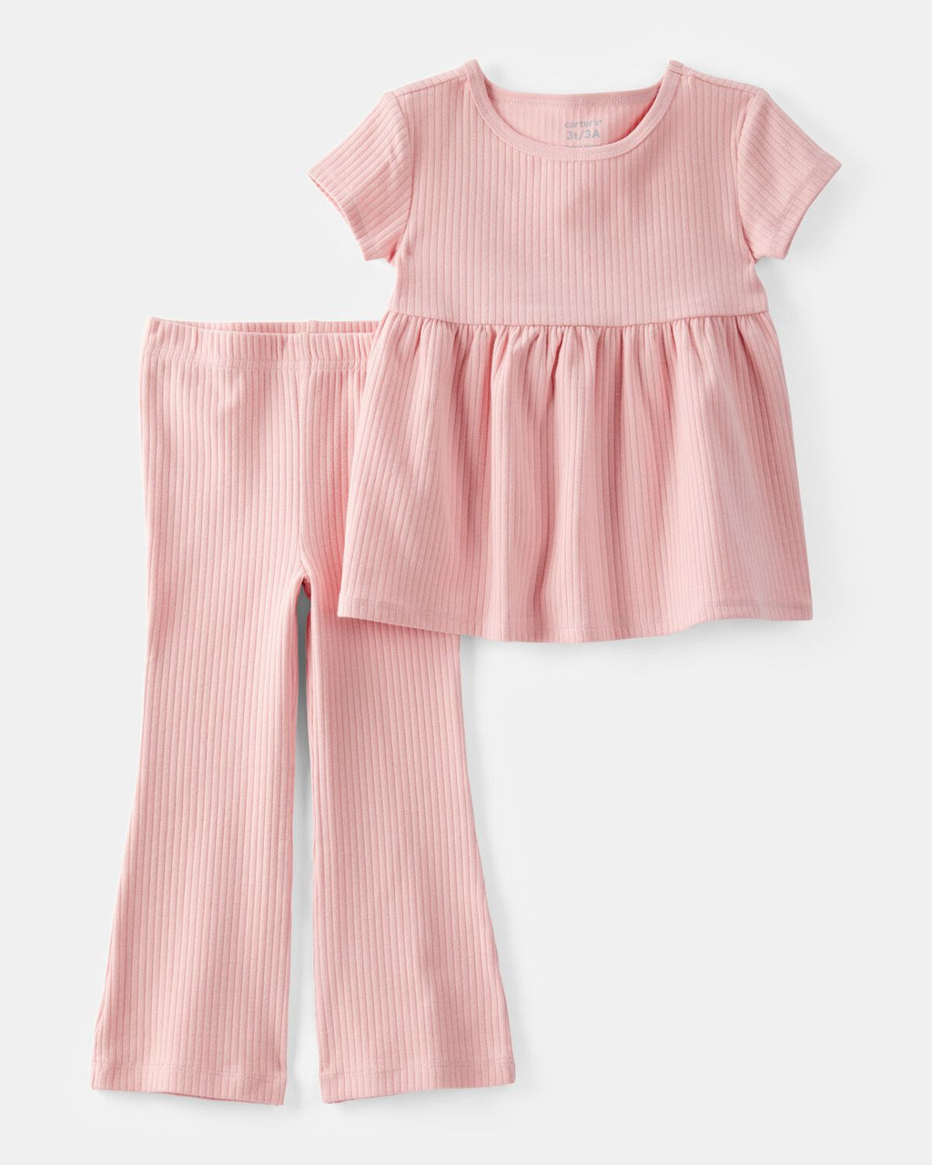 Toddler 2-Piece Ribbed Tee & Pull-On Pant Set