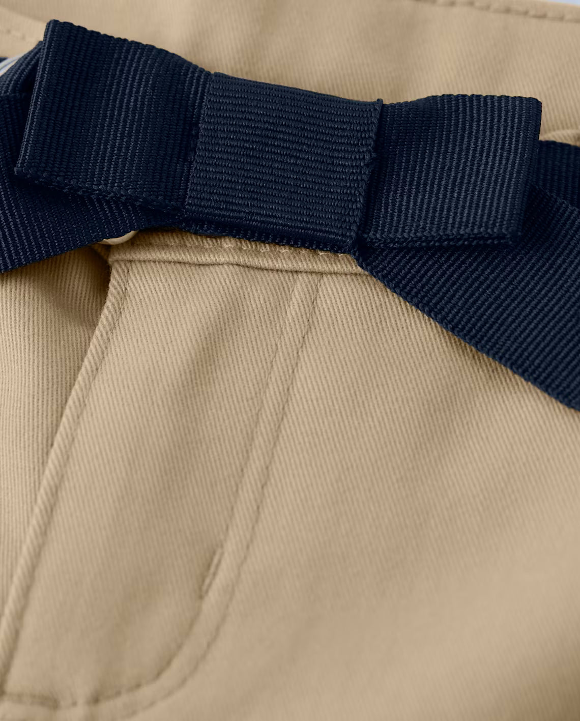 Girls Bow Belted Chino Shorts