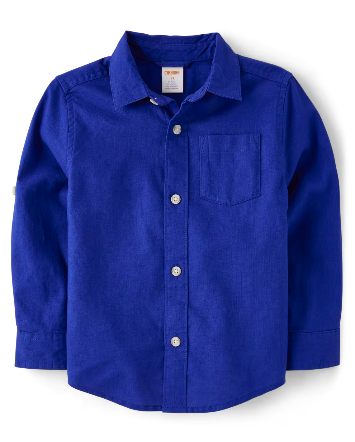 Kids Linen-Blend Button Up Shirt