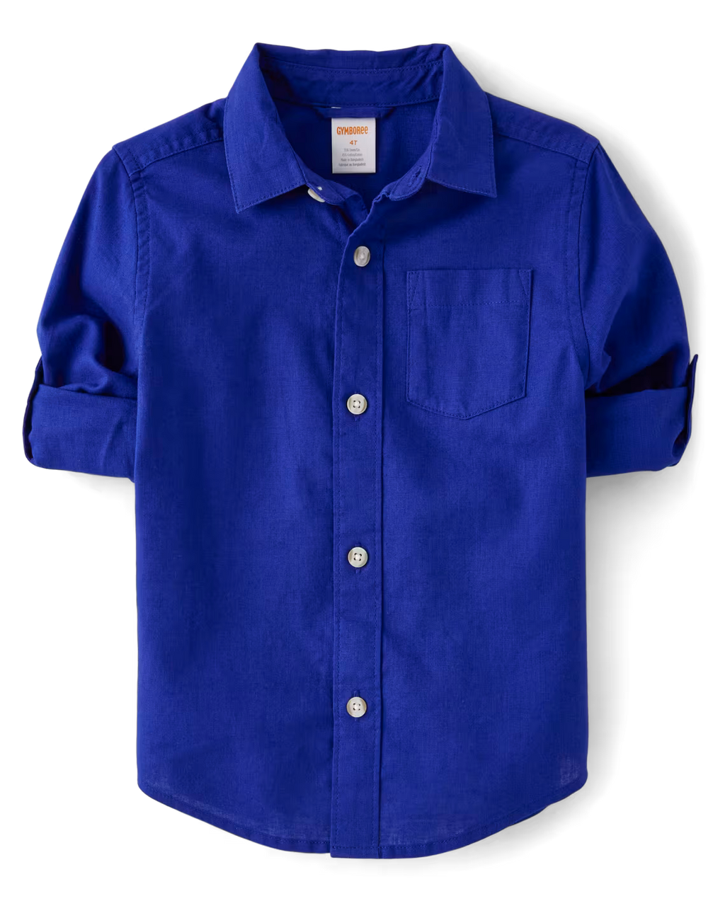 Kids Linen-Blend Button Up Shirt