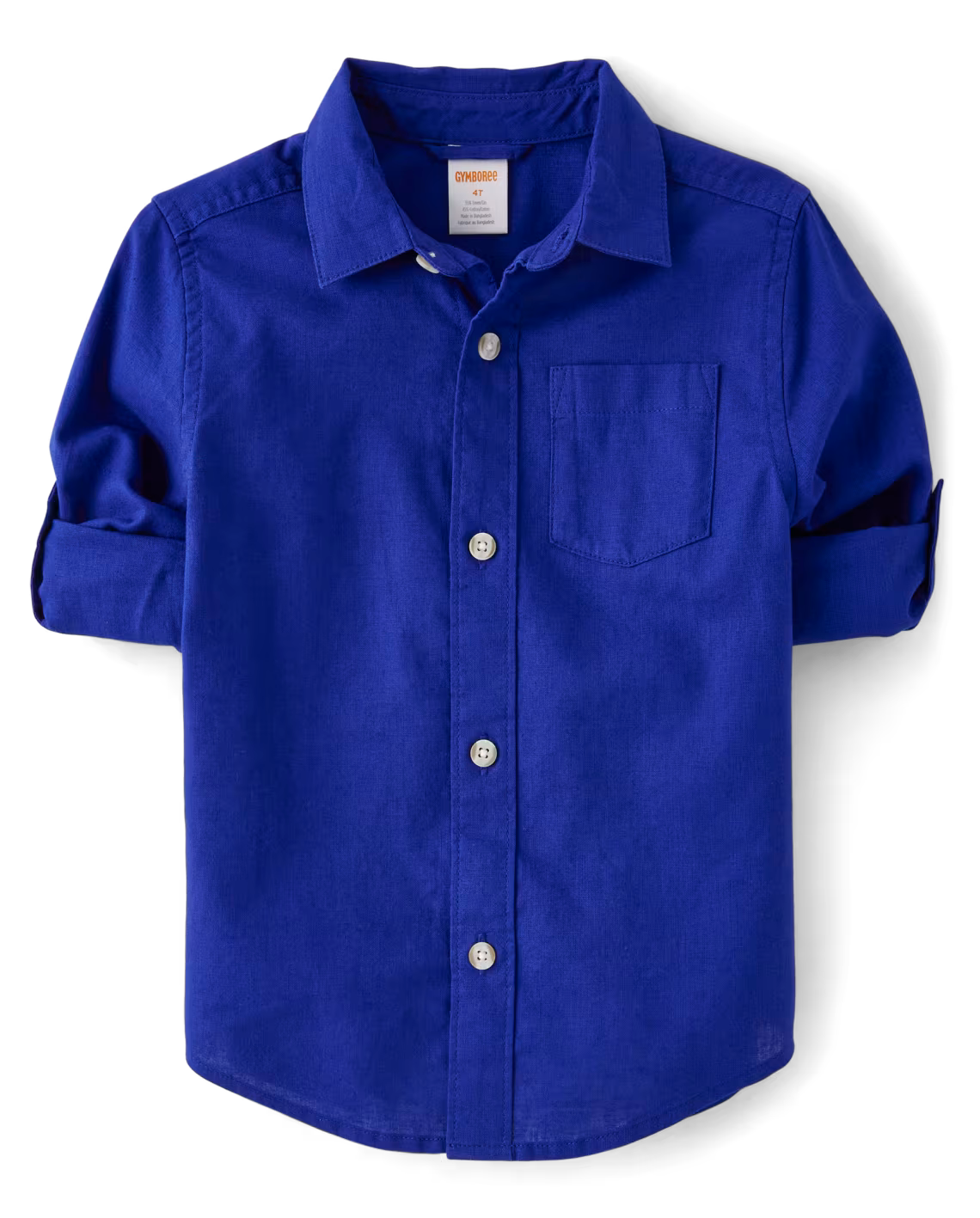 Kids Linen-Blend Button Up Shirt