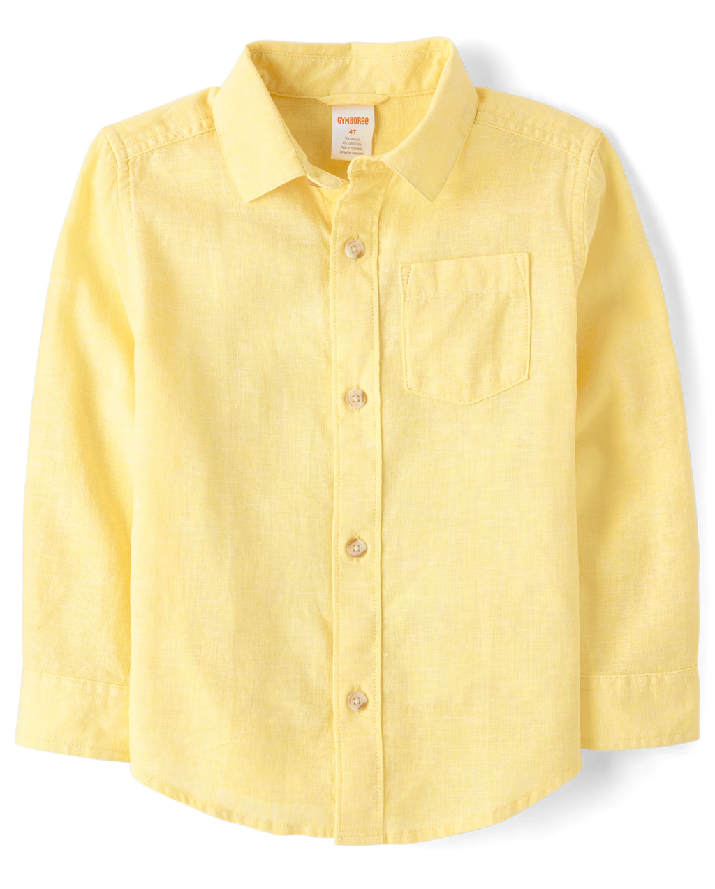 Kids Linen-Blend Button Up Shirt