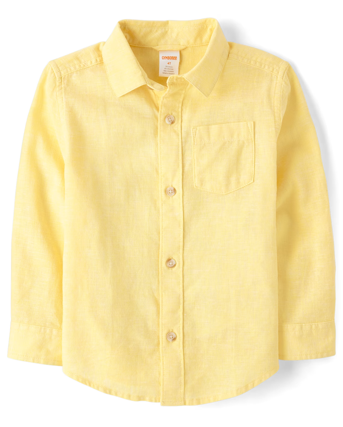 Kids Linen-Blend Button Up Shirt