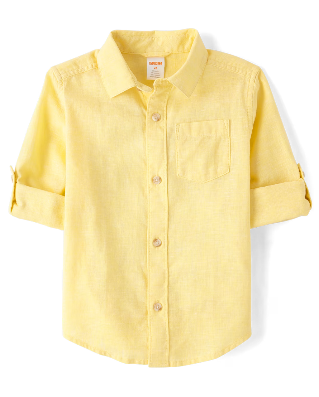Kids Linen-Blend Button Up Shirt