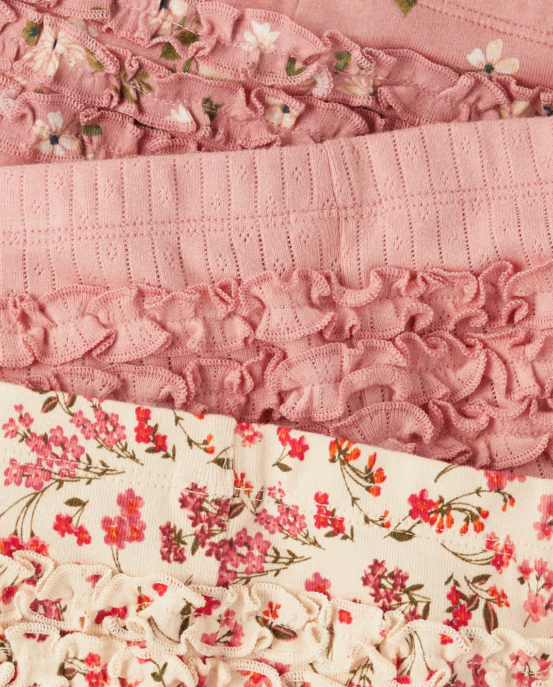Baby Girls Floral Ruffle Leggings 3-Pack