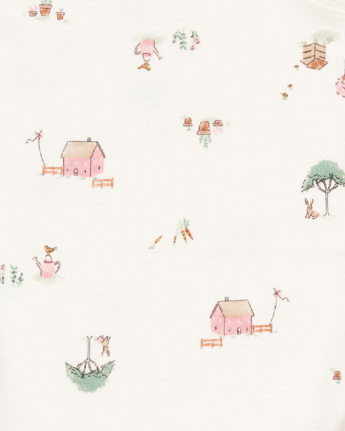 5-Pack Floral Bunny Short-Sleeve Cotton Bodysuits