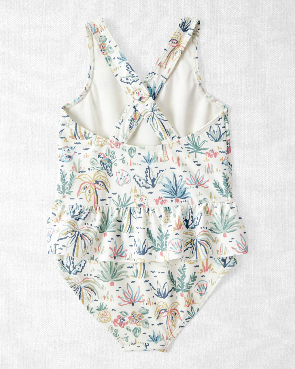 Toddler Girl Recycled Tropical Print Swimsuit
