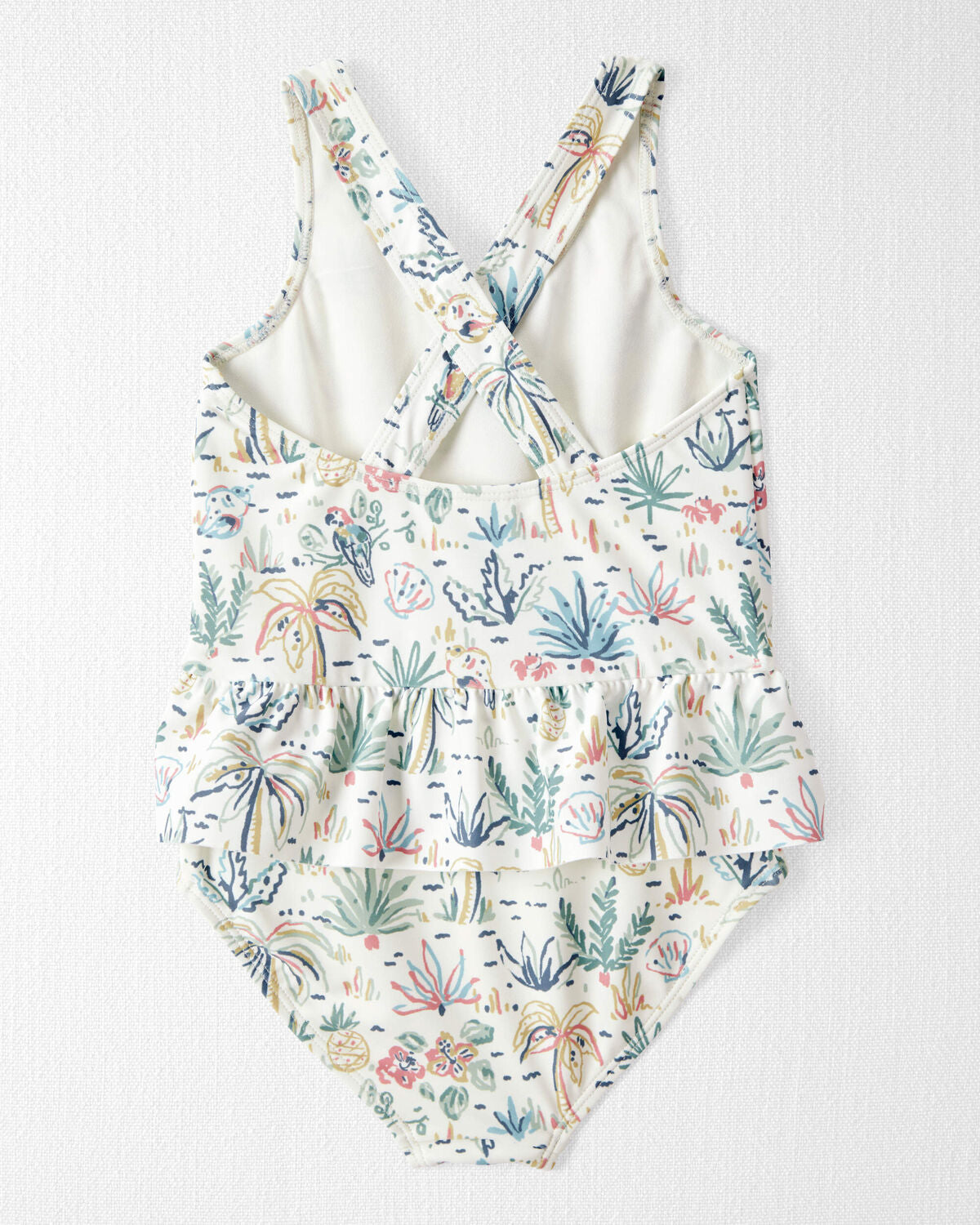 Toddler Girl Recycled Tropical Print Swimsuit