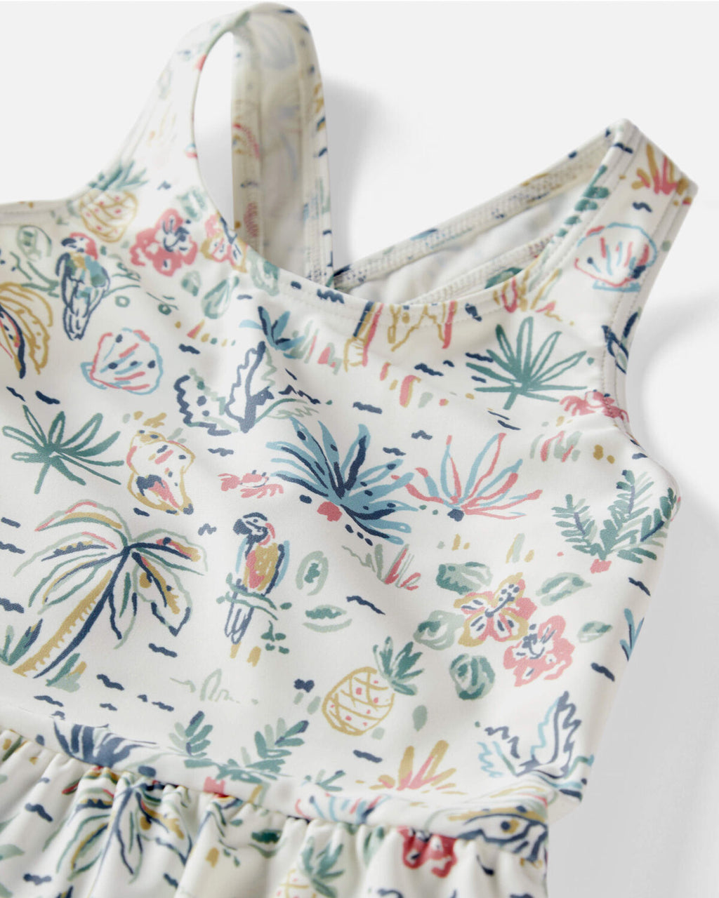 Toddler Girl Recycled Tropical Print Swimsuit