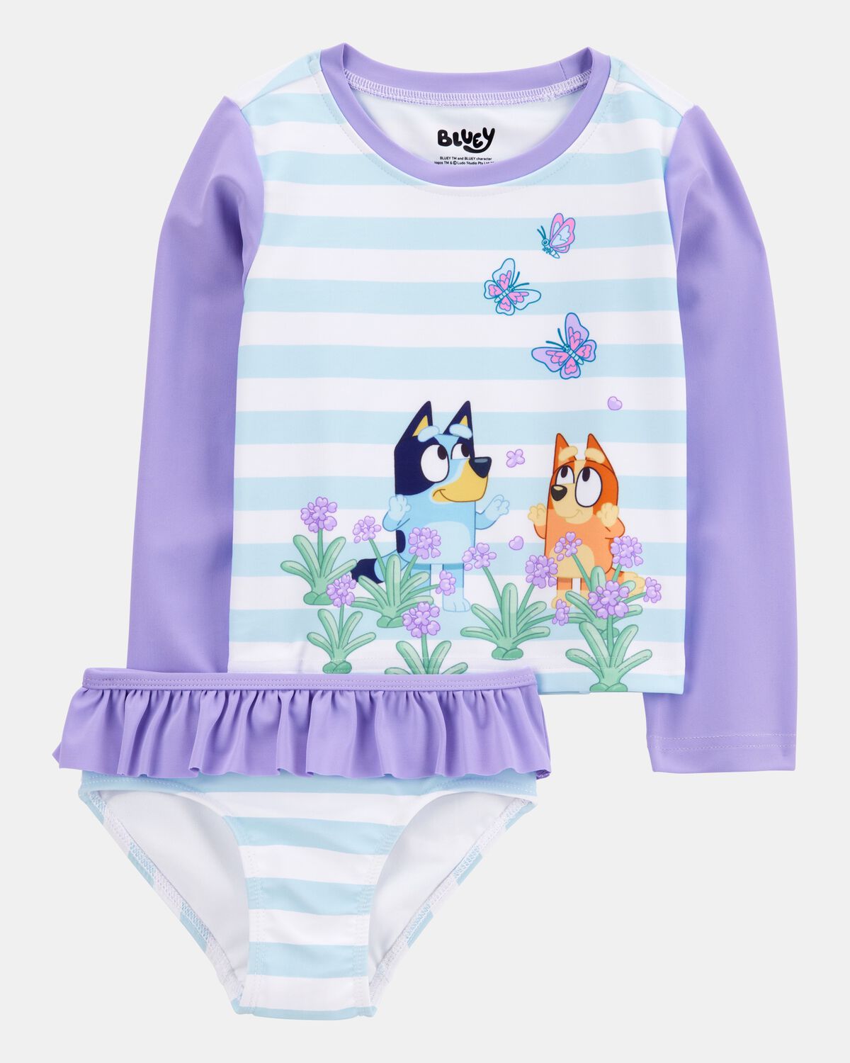 Toddler Girl Bluey™ 2-Piece Rashguard Swimsuit Set
